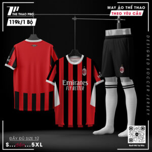 Áo Bóng Đá AC Milan 2024 - Màu Đỏ Đen Truyền Thống