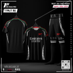 Áo Thể Thao Arsenal 2024 Màu Đen – Cá Tính & Chuyên Nghiệp