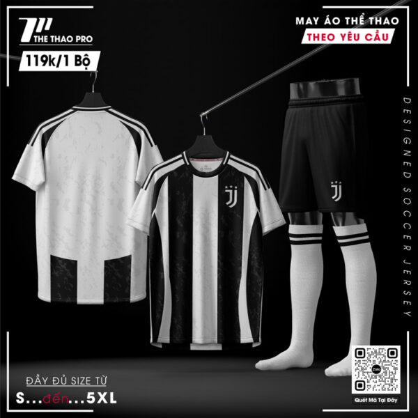 Áo Câu Lạc Bộ Juventus 2024 Sân Nhà - Đen Trắng Đỏ Cá Tính