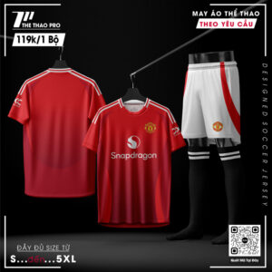 Áo Đấu CLB Man Utd 2024 Màu Đỏ - Thiết Kế Chuyên Nghiệp, Thoáng Mát