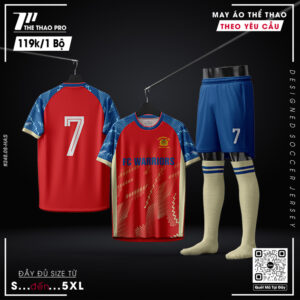 Áo Bóng Đá Đồng Phục FC Warriors Màu Đỏ Năng Động