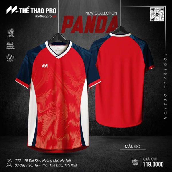 Áo đá bóng PANDA đỏ - Nhiệt huyết sân cỏ