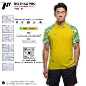 Áo Polo Thể Thao THE THAO PRO POLO-01 Vàng Tươi