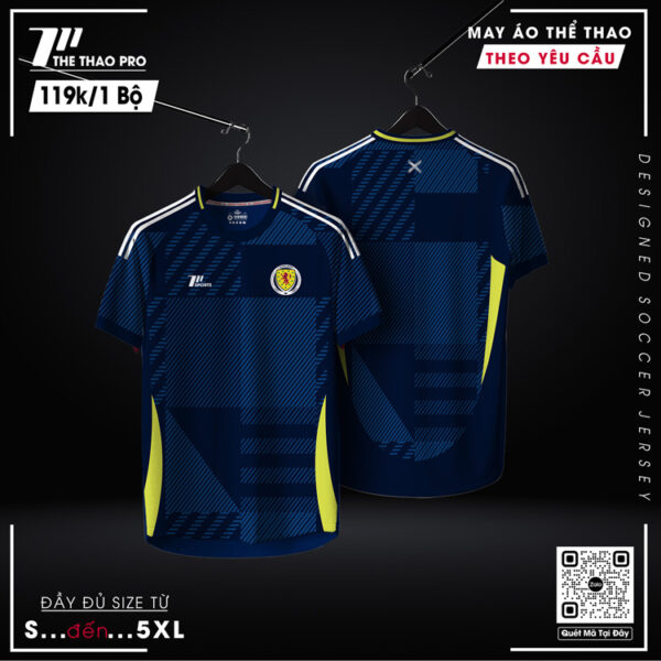 Áo Thể Thao Xanh Navy Họa Tiết Sọc Kèm Neon - Năng Động & Nam Tính