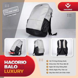 Balo HACORIO LUXURY Xám – Thanh lịch và tiện dụng cho mọi hành trình