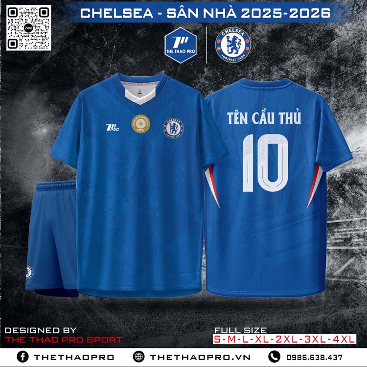 Áo đấu Chelsea sân nhà 2025-2026 – Royal Blue chính hãng