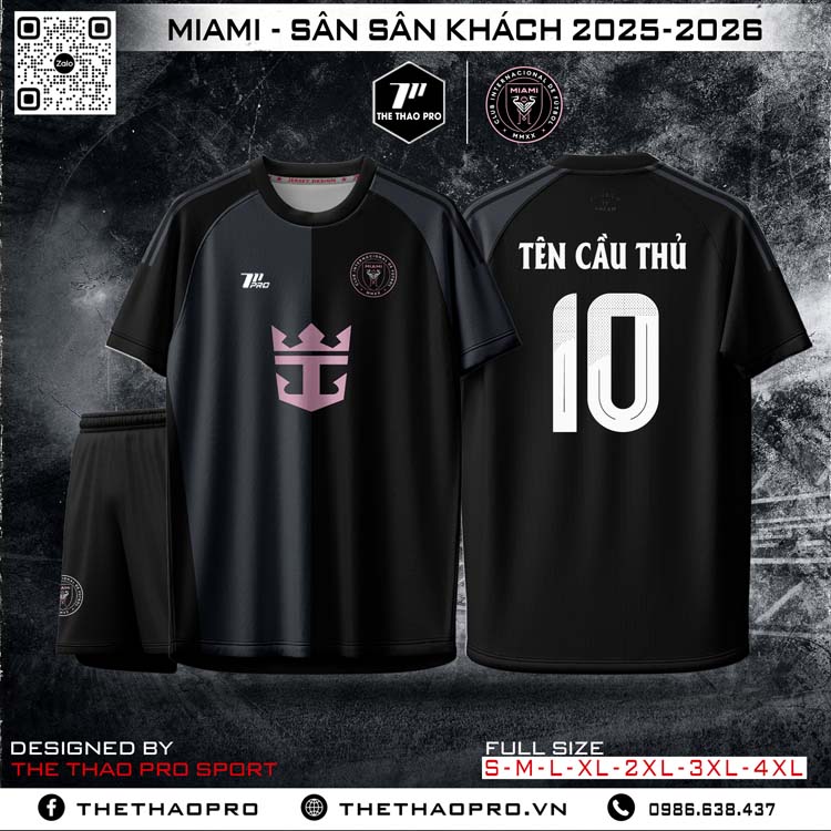 MIAMI Sân Khách 2025-2026 – Màu Đen Tuyền