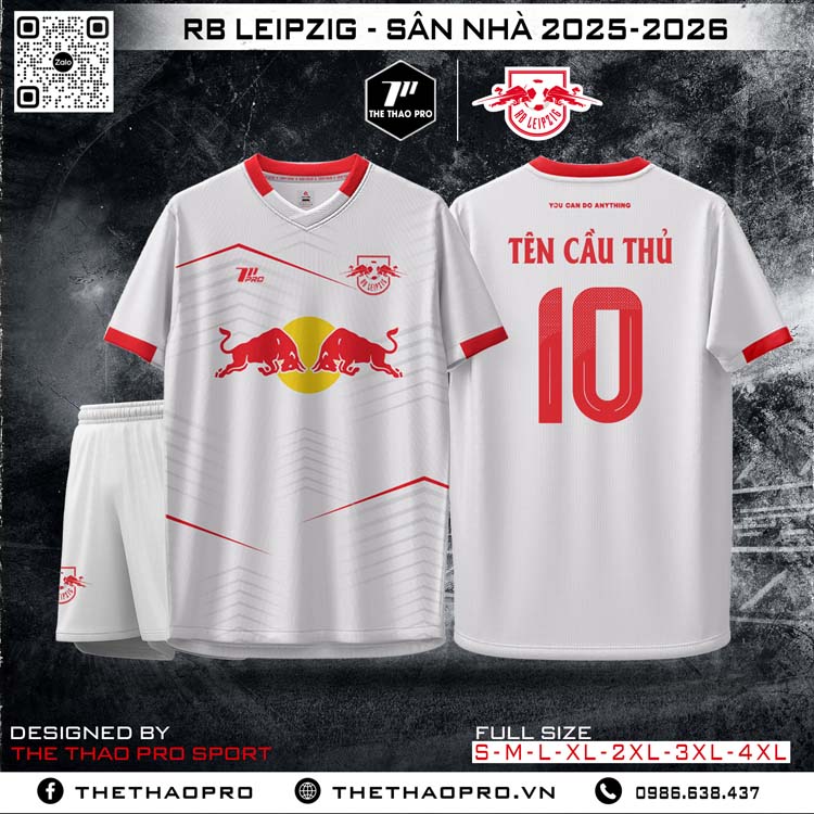 Áo Đấu RB Leipzig Sân Nhà 2025-2026 Màu Trắng