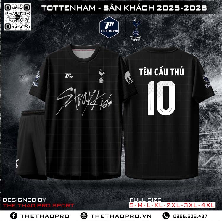 Áo Đấu Tottenham Sân Khách 2025-2026 Màu Đen