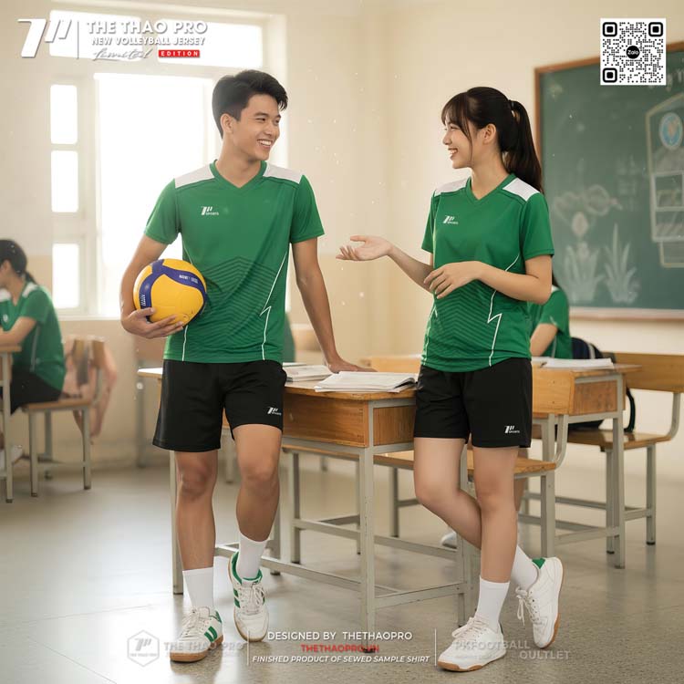 Đồng phục thể thao học sinh màu xanh lá - Thiết kế năng động từ TheThaoPro