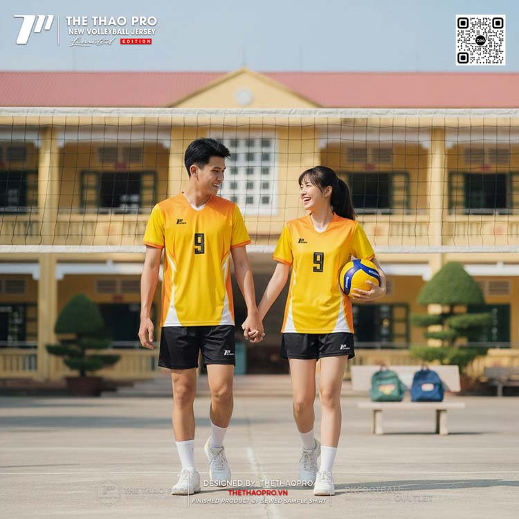 Áo Bóng Chuyền Cam Vàng Nổi Bật – Năng Động & Thời Trang