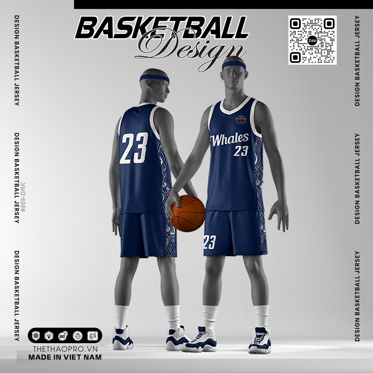 Áo Bóng Rổ Xanh Navy In Logo Theo Yêu Cầu