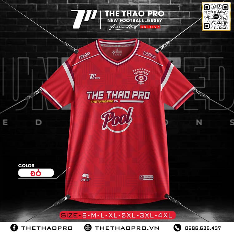 Áo Bóng Đá THE THAO PRO Limited Edition Đỏ Năng Động