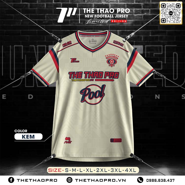 Áo Đá Bóng THE THAO PRO - Màu Kem Limited Edition