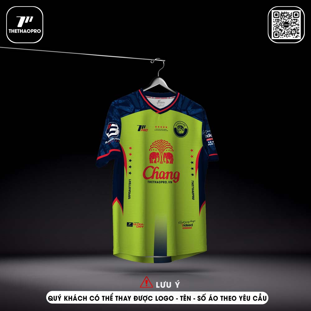 Áo Bóng Đá Xanh Neon Phối Navy – Cá Tính, Năng Động, Ultra Dry