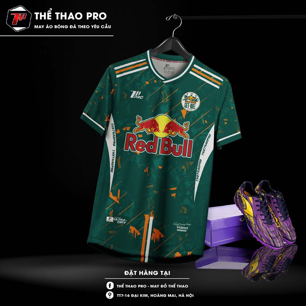 Áo Bóng Đá Xanh Lá Red Bull - Ultra-Dry Thoáng Mát, Đem Lại Năng Lượng Thể Thao
