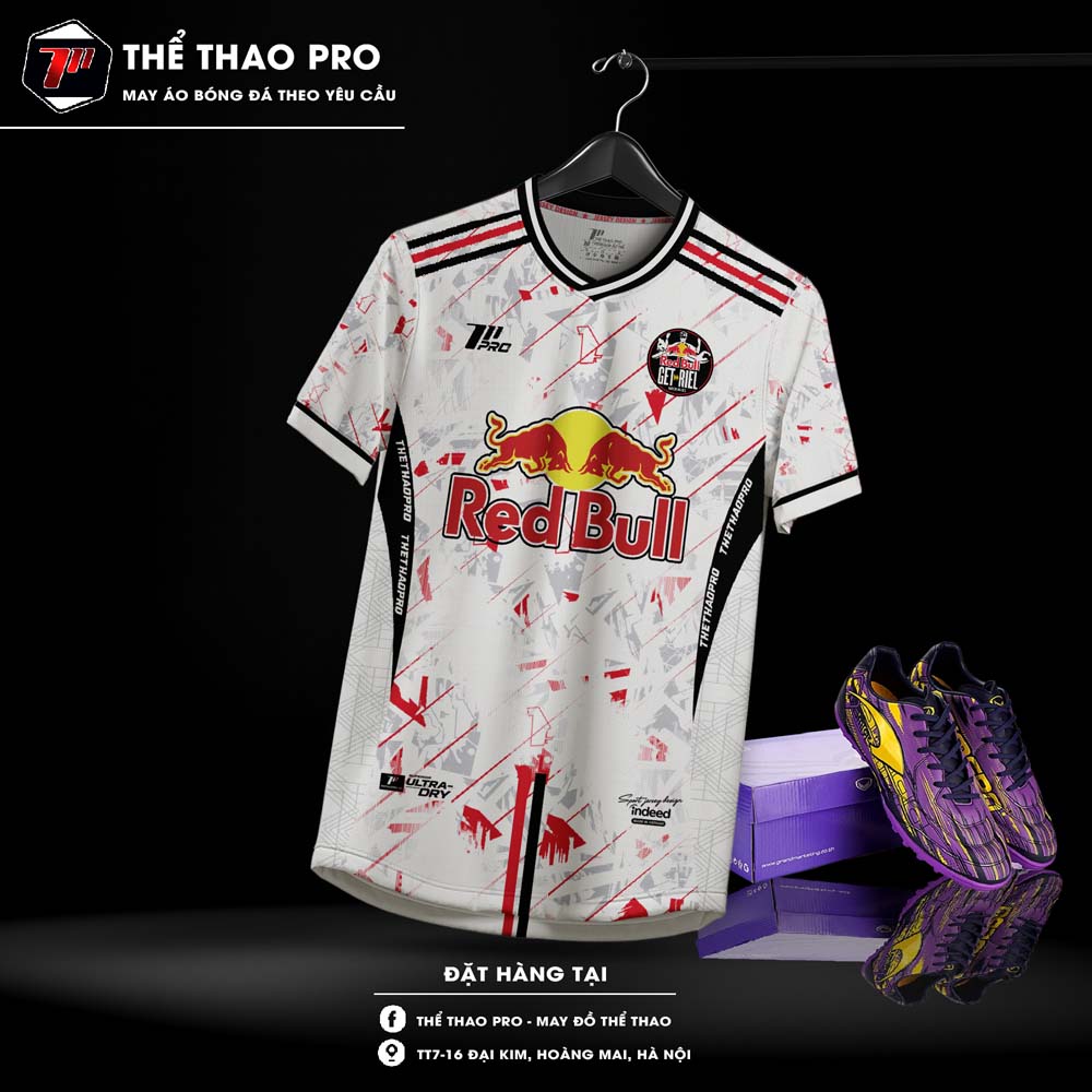 Áo Bóng Đá Red Bull Trắng Đỏ Ultra Dry - Năng Lượng Đột Phá
