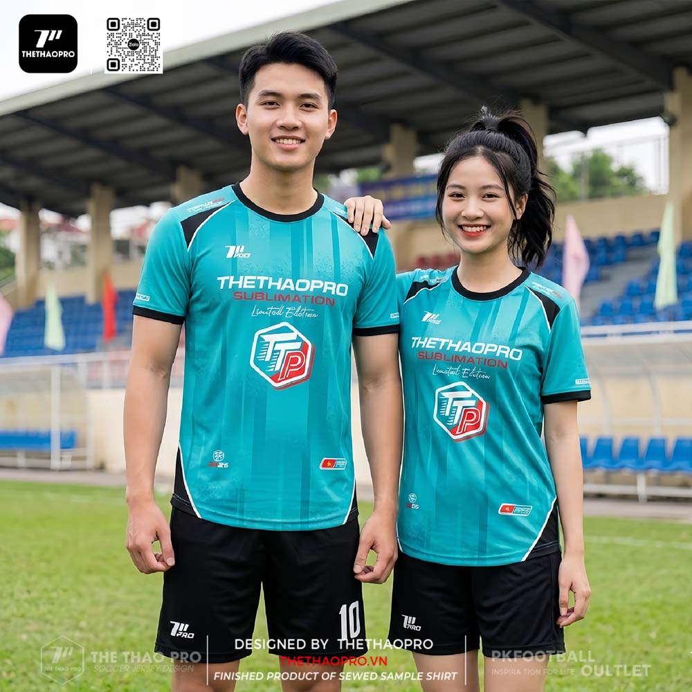Áo Bóng Đá Không Logo Màu Xanh Ngọc